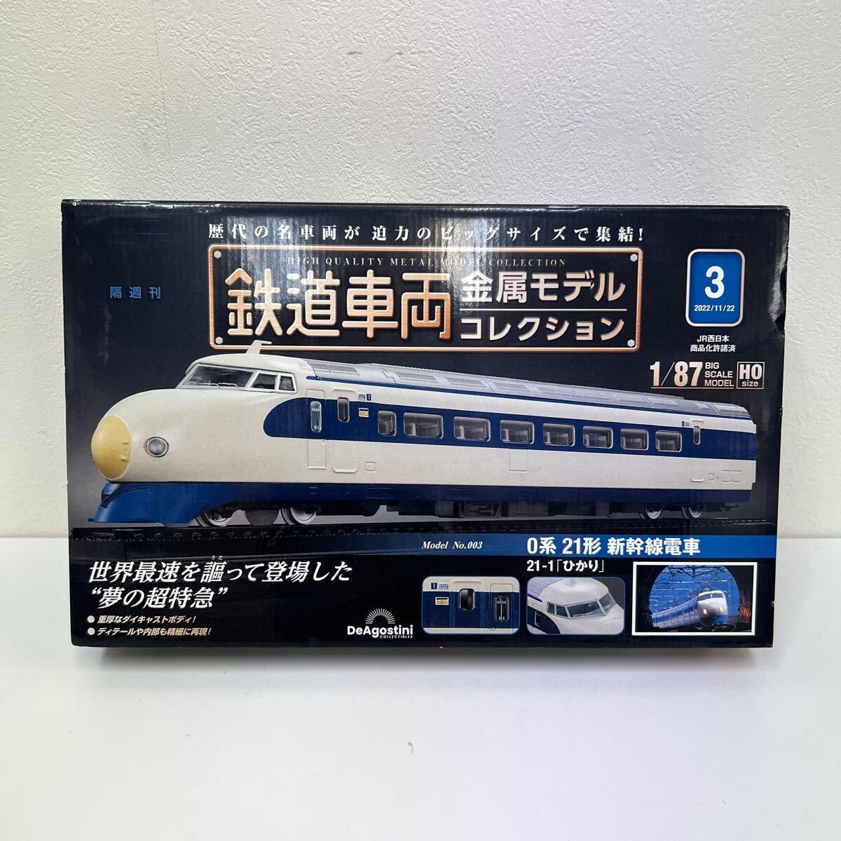 デアゴスティーニ 鉄道車両金属モデルコレクション全国版  新幹線 ひかり HOサイズ 1/87
